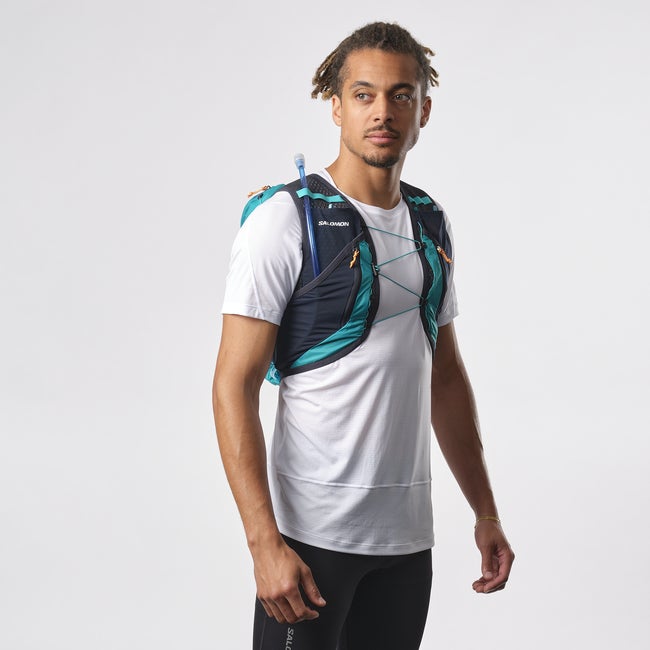 Salomon Active Skin 12 with Reservoir Unisex Running Vest XL TAHITIAN TIDE CARBON