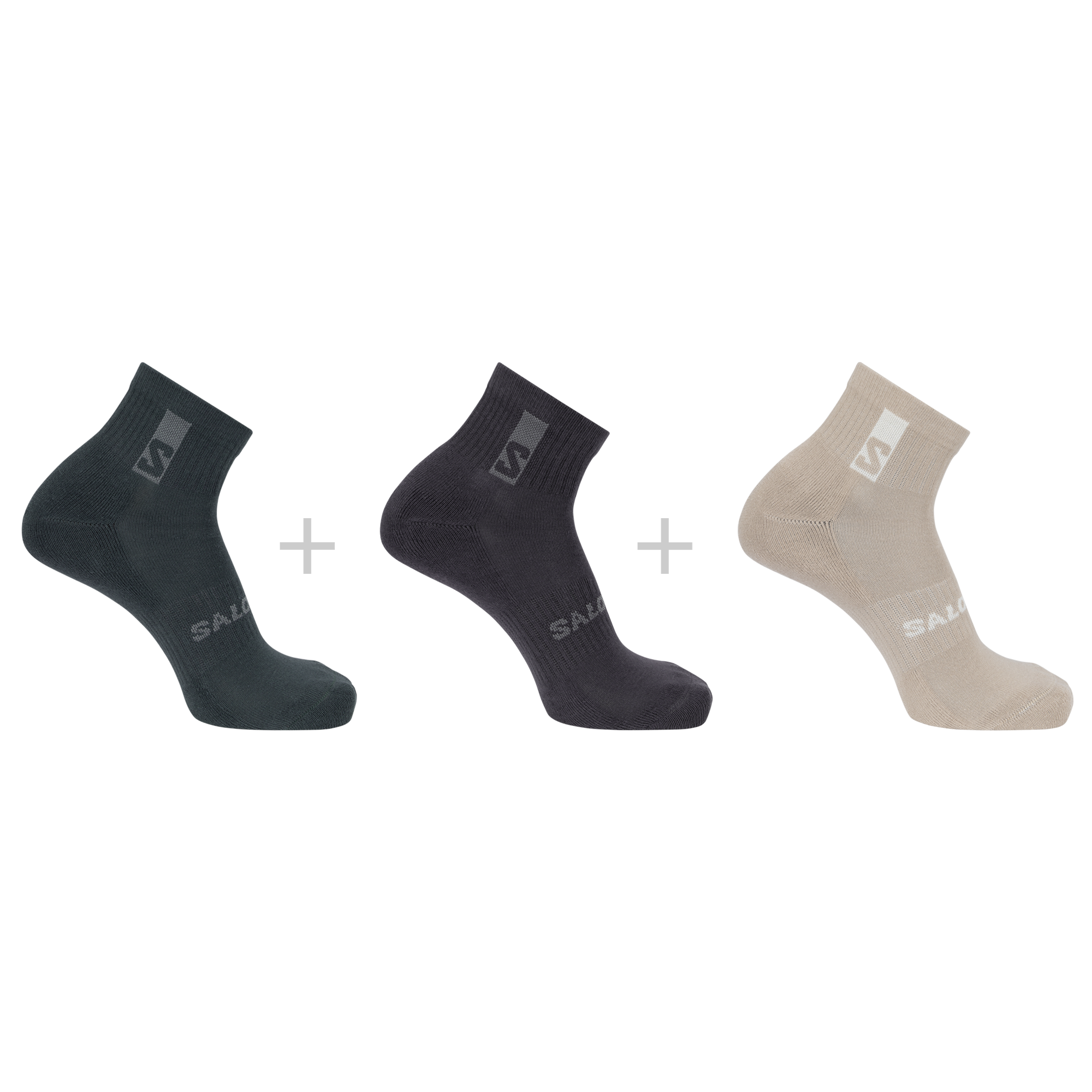 ●SALOMON● 25SS PRIMARY CREW SOCKS 3点セット EVERYDAY ANKLE 3-PACK Unisex Socks | Salomon