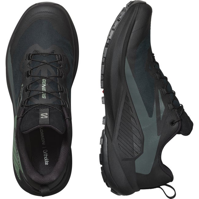 SALOMON｜SNEAKERS (GENESIS GTX (Black/Agave Green/Urban Salomon Men's Genesis Gore-Tex Black/Agave Green/Urban Chic