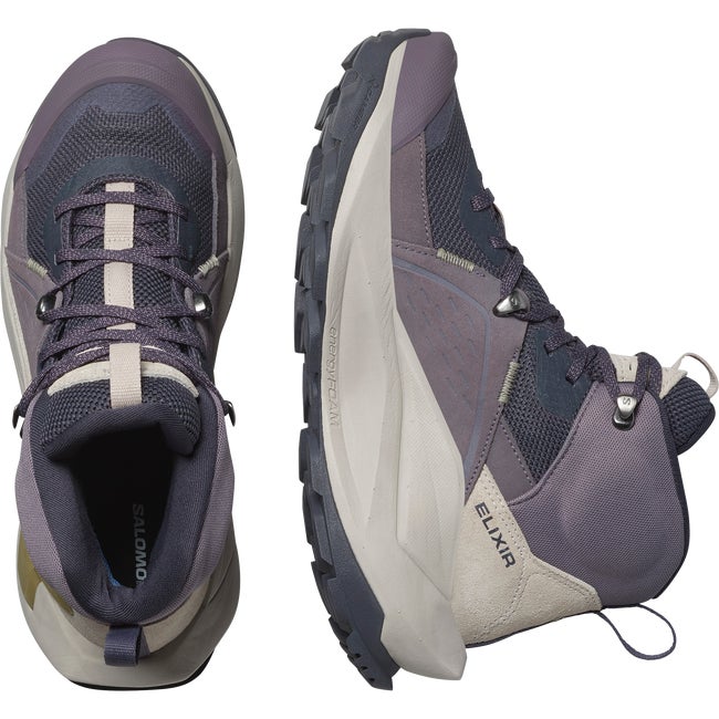 スニーカー Salomon Elixir Mid GTX W Carbon Pearl Blue Flint Stone Salomon Elixir Mid Gtx W Carbon/Pearl Blue/Flint Stone