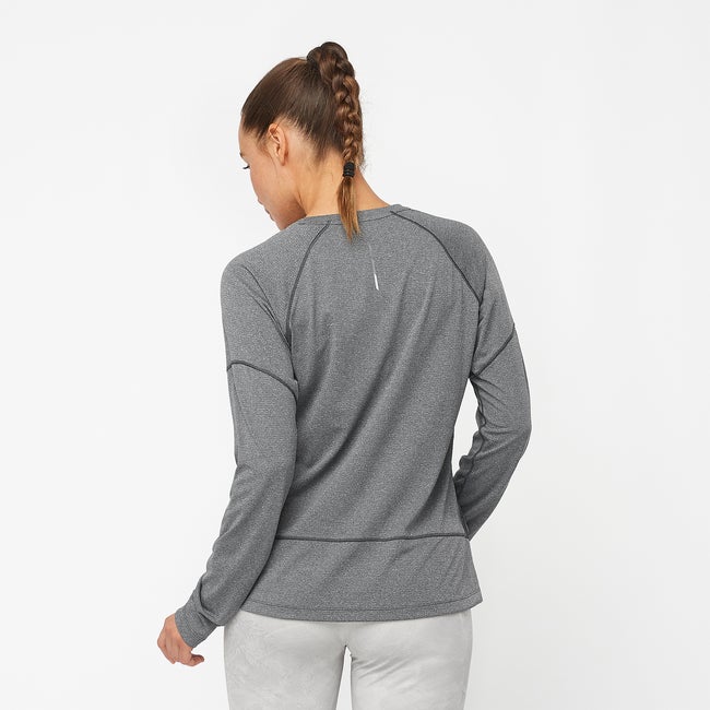 Tシャツ・カットソー X SALOMON SNEAKER PRINT LONG SLEEVES T-SHIRT Var black Long-sleeved T-shirt with a blue lightning print
