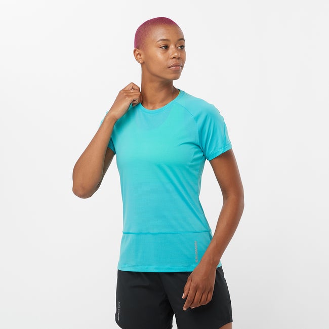 (取寄) サロモン レディース クロス ラン ショートスリーブ Tシャツ - ウィメンズ Salomon women Cross Run Short-Sleeve T-Shirt - Women's Deep Black Heather SALOMON SALOMON（サロモン）CROSS RUN SS TEE W（クロスラン