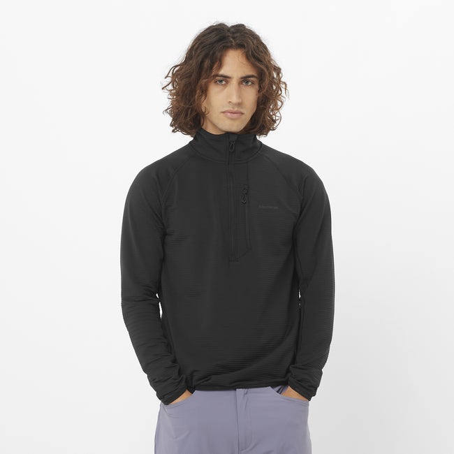 salomon ESSENTIAL LIGHTWARM Couche intermédiaire pour homme avec demi-zip