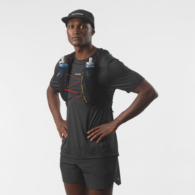 salomon ADV SKIN 5 RACE FLAG Veste d'hydratation de running unisexe avec flasks incluses